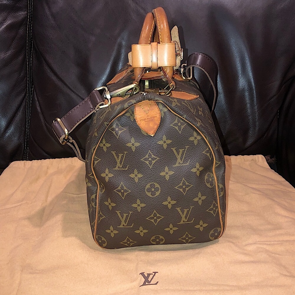 LOUIS VUITTON Monogram Speedy 30 Top Handle Boston Travel Day Bag 891FC - Picture 6 of 17